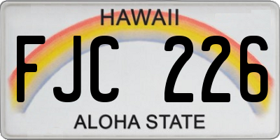HI license plate FJC226