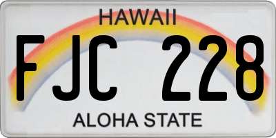 HI license plate FJC228