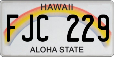 HI license plate FJC229