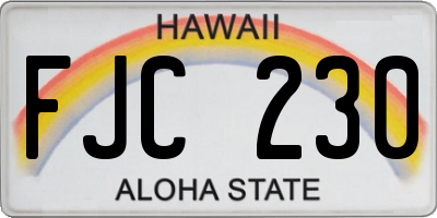 HI license plate FJC230