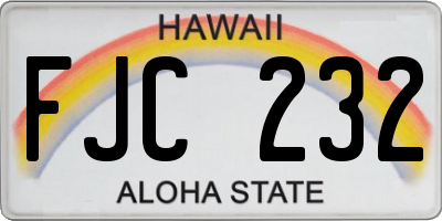 HI license plate FJC232