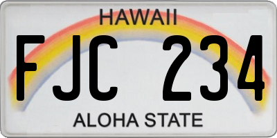 HI license plate FJC234