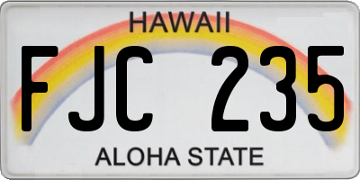 HI license plate FJC235