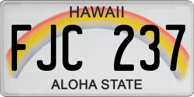 HI license plate FJC237