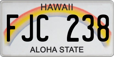 HI license plate FJC238