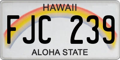 HI license plate FJC239
