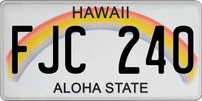 HI license plate FJC240