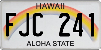 HI license plate FJC241