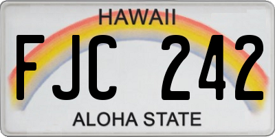 HI license plate FJC242