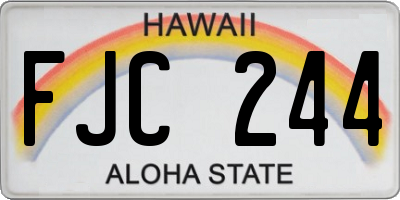 HI license plate FJC244