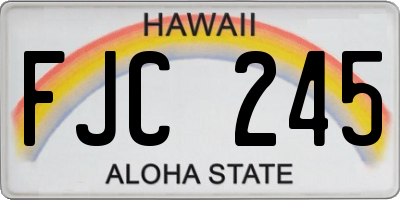 HI license plate FJC245