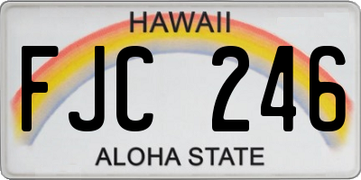 HI license plate FJC246