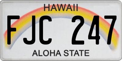 HI license plate FJC247