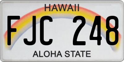 HI license plate FJC248