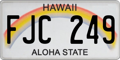 HI license plate FJC249