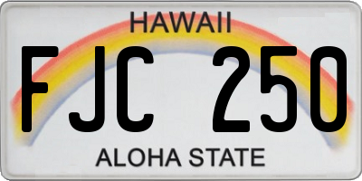 HI license plate FJC250