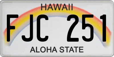 HI license plate FJC251