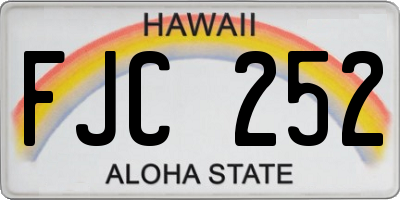 HI license plate FJC252