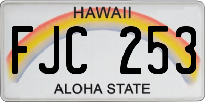 HI license plate FJC253