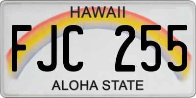 HI license plate FJC255