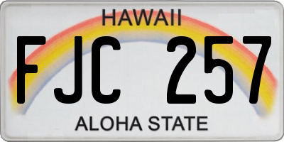 HI license plate FJC257