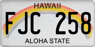 HI license plate FJC258