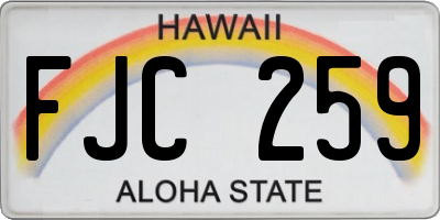 HI license plate FJC259