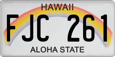 HI license plate FJC261