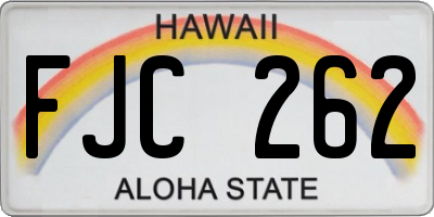 HI license plate FJC262