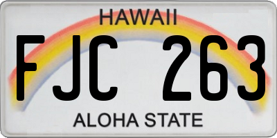 HI license plate FJC263