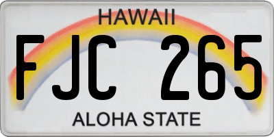 HI license plate FJC265