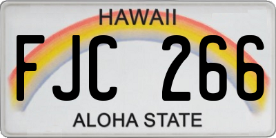 HI license plate FJC266