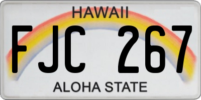 HI license plate FJC267