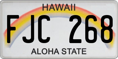 HI license plate FJC268