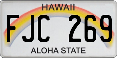HI license plate FJC269