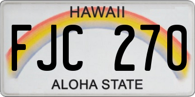 HI license plate FJC270