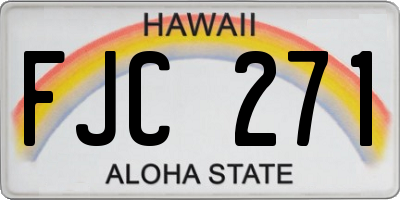 HI license plate FJC271