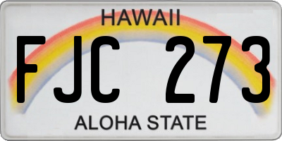 HI license plate FJC273