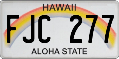 HI license plate FJC277
