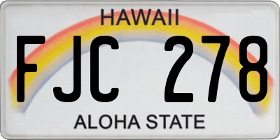 HI license plate FJC278