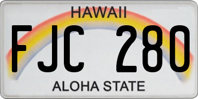 HI license plate FJC280