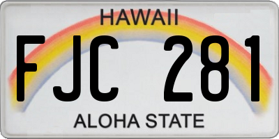 HI license plate FJC281
