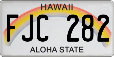 HI license plate FJC282