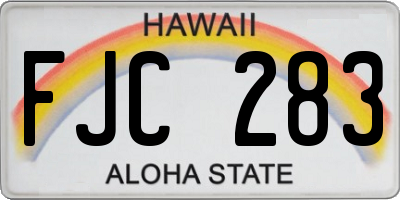 HI license plate FJC283
