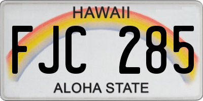 HI license plate FJC285