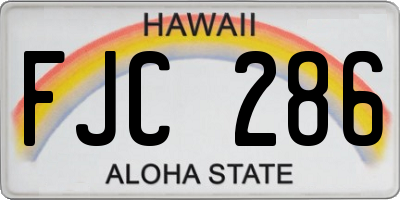 HI license plate FJC286