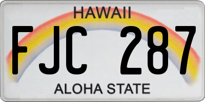 HI license plate FJC287