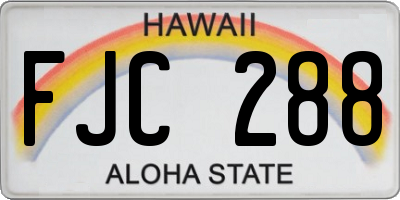 HI license plate FJC288