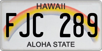 HI license plate FJC289