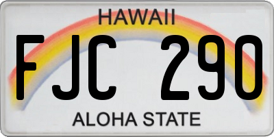 HI license plate FJC290